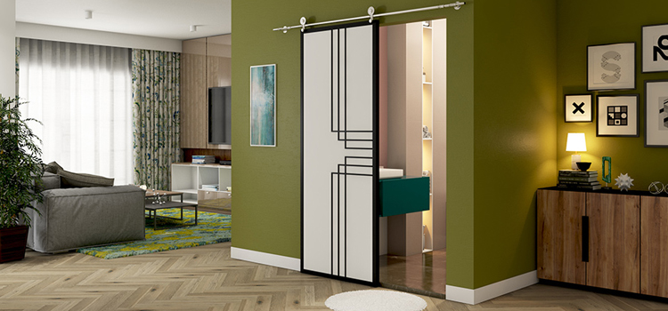 sliding bathroom door installation in Madera Acres